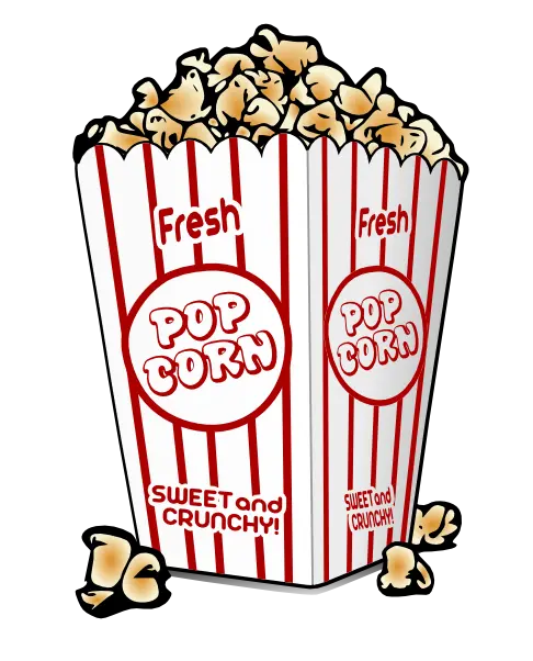Enjoying popcorn at a backyard movie night